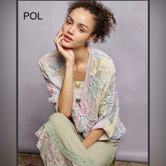 BP224-7💙💚POL perfection batwing Sleeve button front  cardi in pink+blue+-elegant - Picture 6 of 10